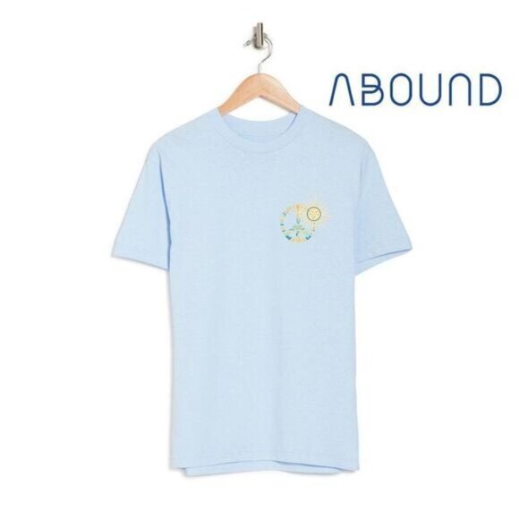 ABOUND‎ Short Sleeve Graphic T-shirt In Blue Peace Sign NWT - Picture 3 of 7